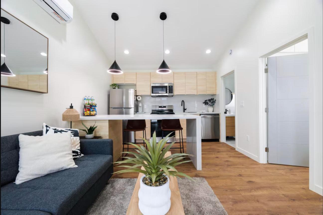 Finished interior of a one-bedroom unit
