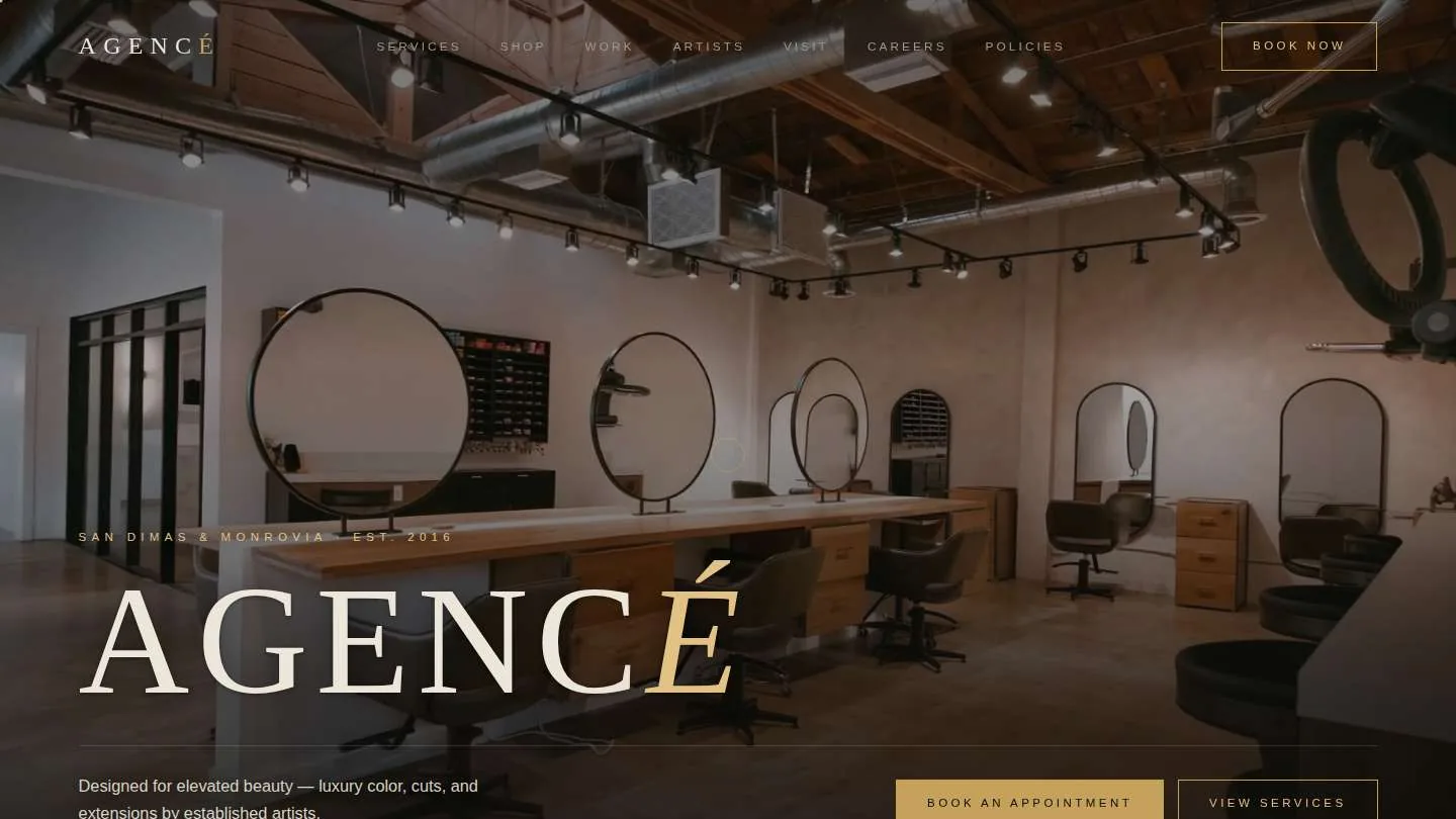 AGENCÉ Salon homepage