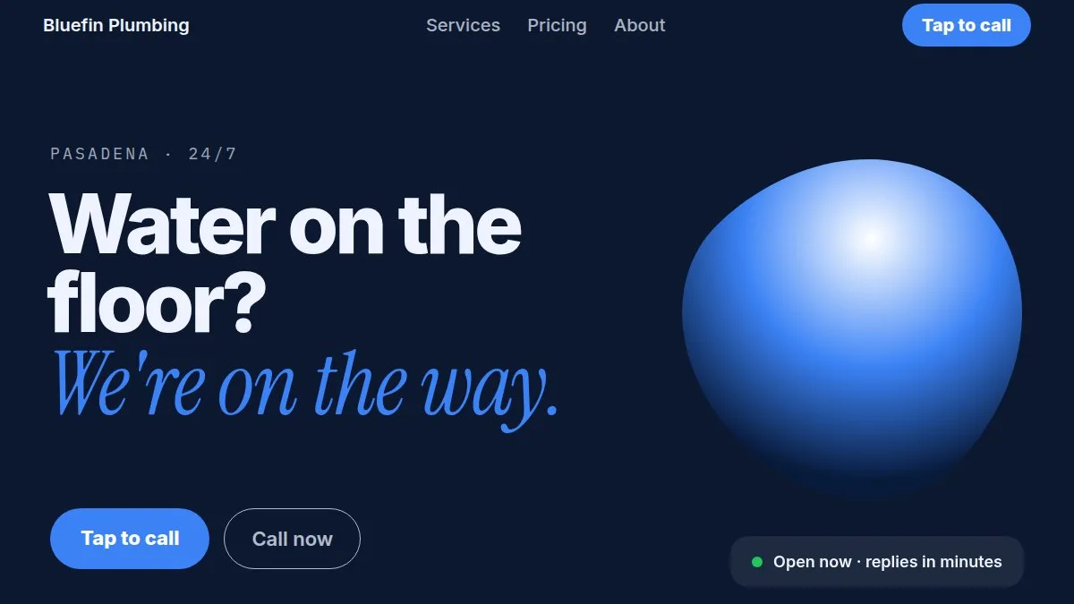 Bluefin Plumbing homepage