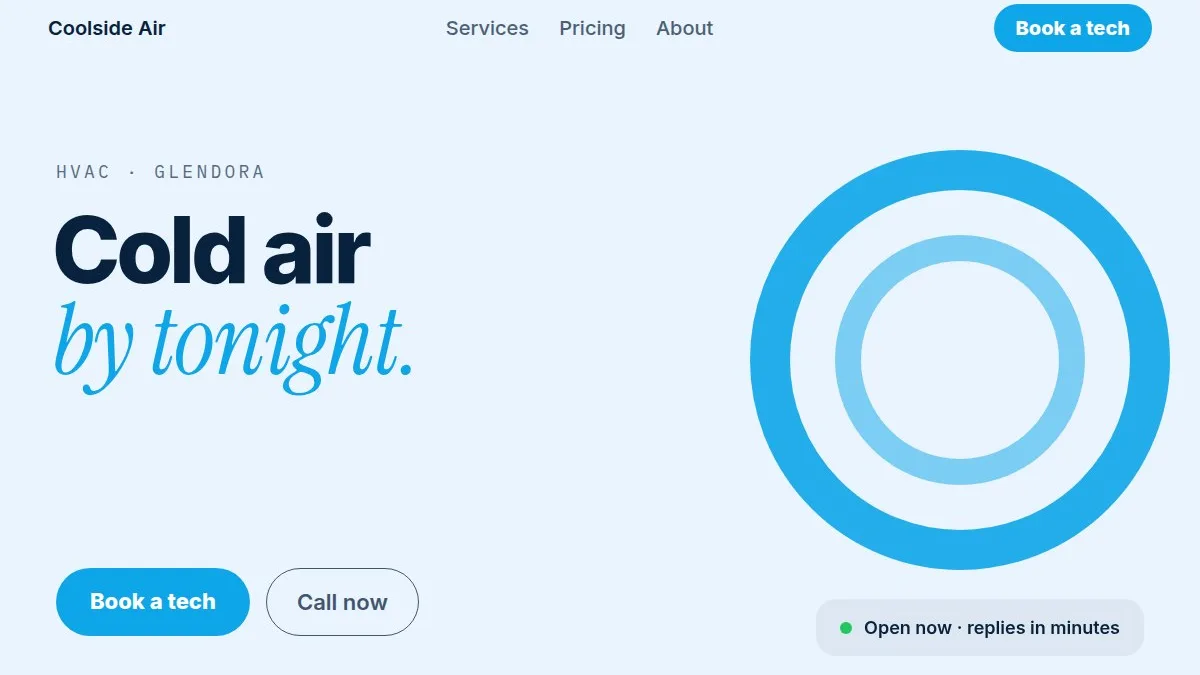 Coolside Air homepage