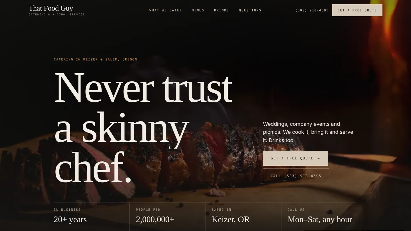 That Food Guy Catering homepage